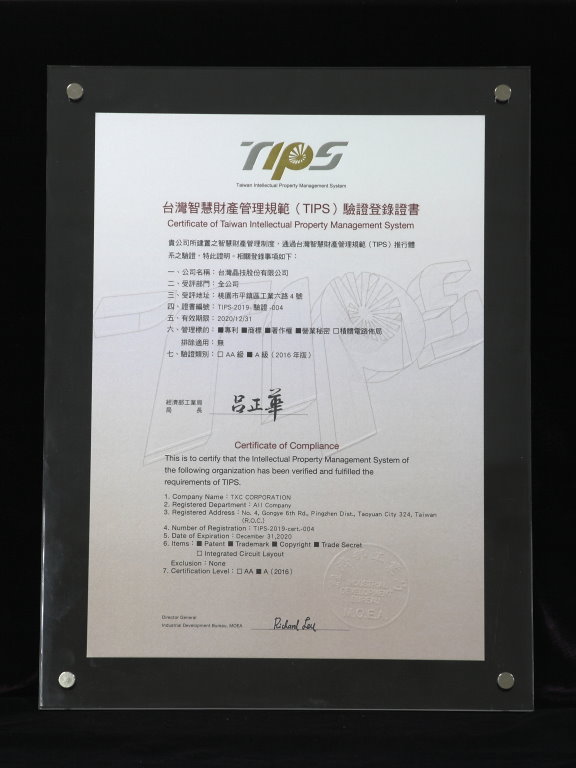 Intellectual Property Management System Certificate